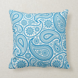 Blue & White Vintage Floral Paisley Cushion