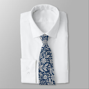 Blue & White Vintage Floral Pattern Tie