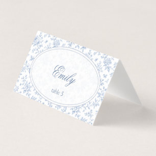 Blue & White Vintage Floral Wedding card 二つ折りカード