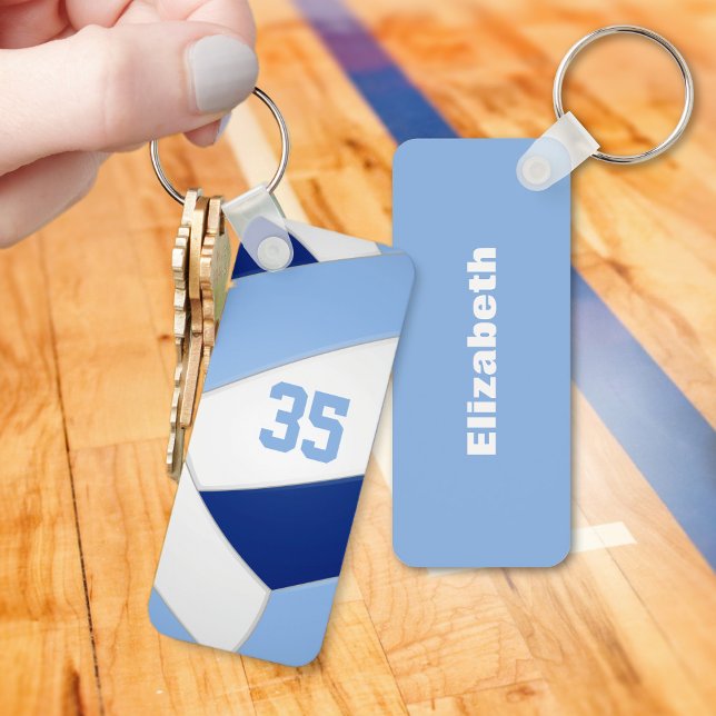 blue white volleyball team colours kids name key ring (Creator Uploaded)
