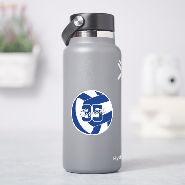 blue white volleyball team colours personalised (HydroFlask)