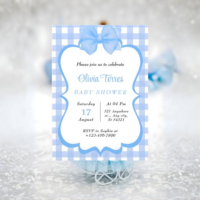 blue White Watercolor  Baby Shower Invitation (Creator Uploaded)