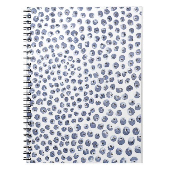 Blue White Watercolor Blueberry Fruit Notebook (Front)