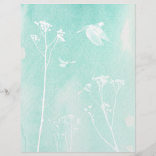 Blue & White Watercolour Scrapbook Paper