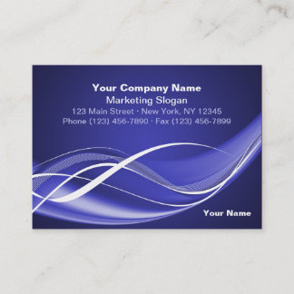 Blue White Wave Business Card Template