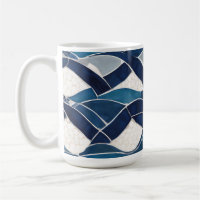 Blue White Wave Pattern 01
