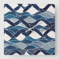 Blue White Wave Pattern 01