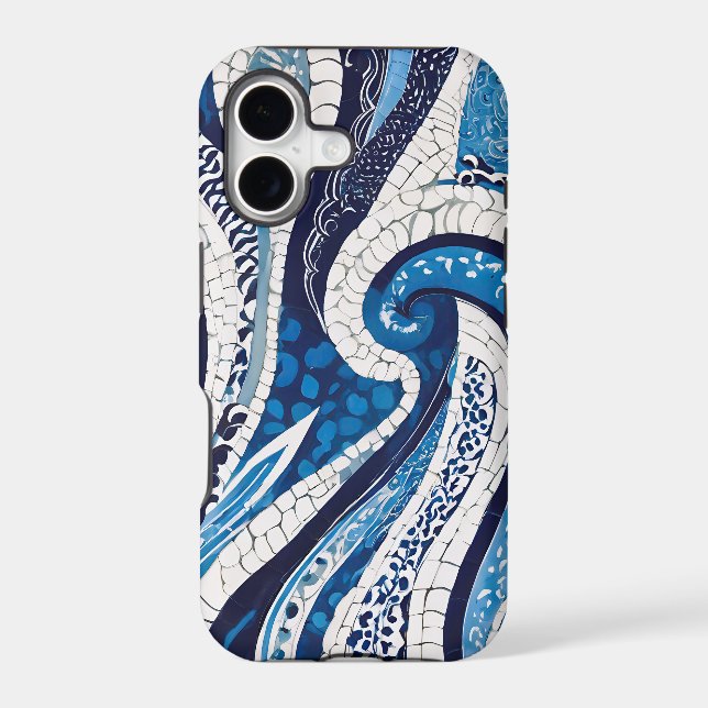 Blue White Wave Pattern 05 (Back)