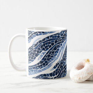 Blue White Wave Pattern 15 Coffee Mug
