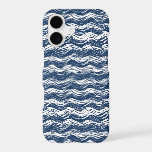 Blue White Wavy Pattern