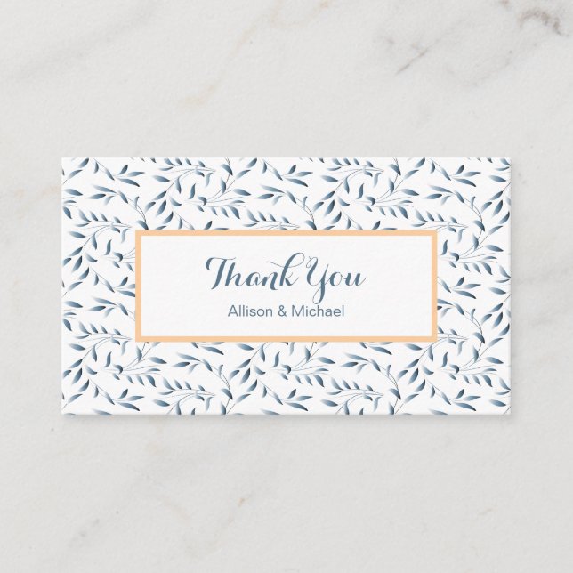 Blue White Willow Wedding Thank You Card Inserts (Front)