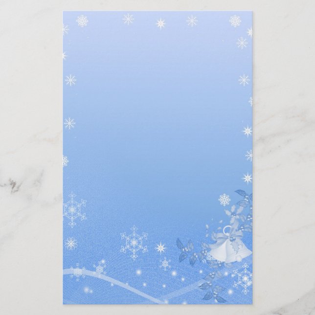 Blue & White Winter Wedding Stationery (Front)