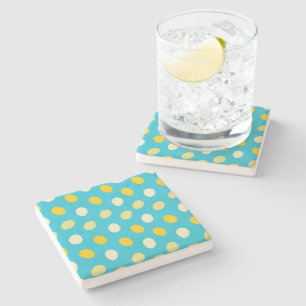 Blue White Yellow Colorful Eggs Bird Nests Nature Stone Coaster