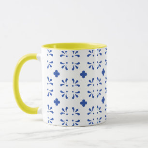 Blue White Yellow Delft Decor Chinoiserie Coffee Mug