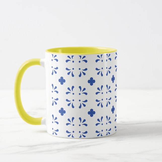 Blue White Yellow Delft Decor Chinoiserie Coffee  Mug (Left)