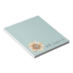 Blue White Yellow Sunflower Notepad