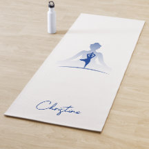 Blue-White Yoga Pose with Custom Name