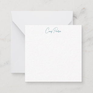 Blue White Your Name Calligraphy Unique Minimalist Card