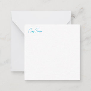 Blue White Your Name Calligraphy Unique Minimalist Card