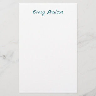Blue White Your Name Unique Special Minimalist Stationery