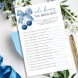 Blue Who knows the Bride Best Bridal Shower Game