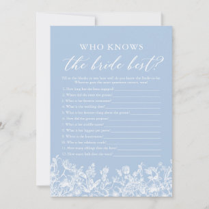 Blue Who Knows The Bride Best Bridal Shower Game Invitation