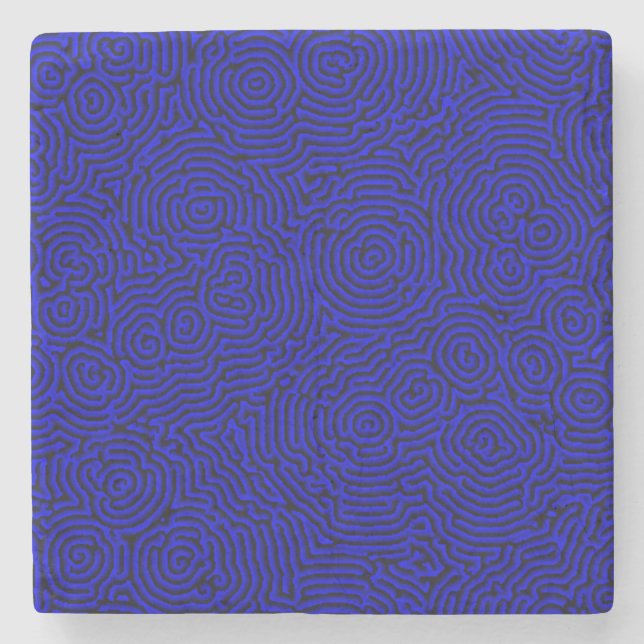 Blue Whorls Marble Coaster (Front)