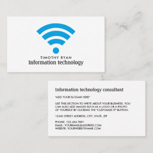 Blue Wi-Fi Logo, Information Technology, Computer Business Card