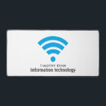 Blue Wi-Fi Logo, Information Technology, Computer Desk Mat<br><div class="desc">Blue Wi-Fi Logo,  Information Technology,  Computer Desk Mat by the Business Card Store.</div>