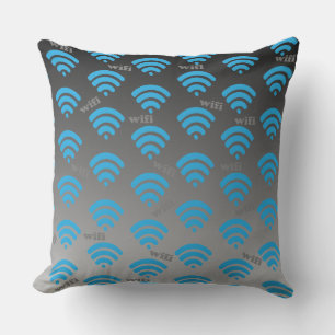 Blue Wifi Signal Cushion