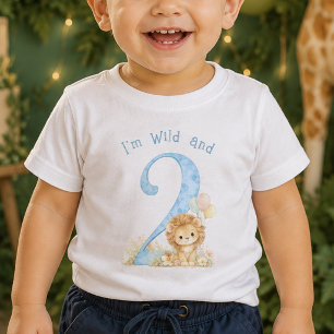 Blue Wild and Two Second Birthday Baby Shirt