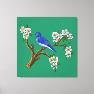 Blue wild bird  canvas print