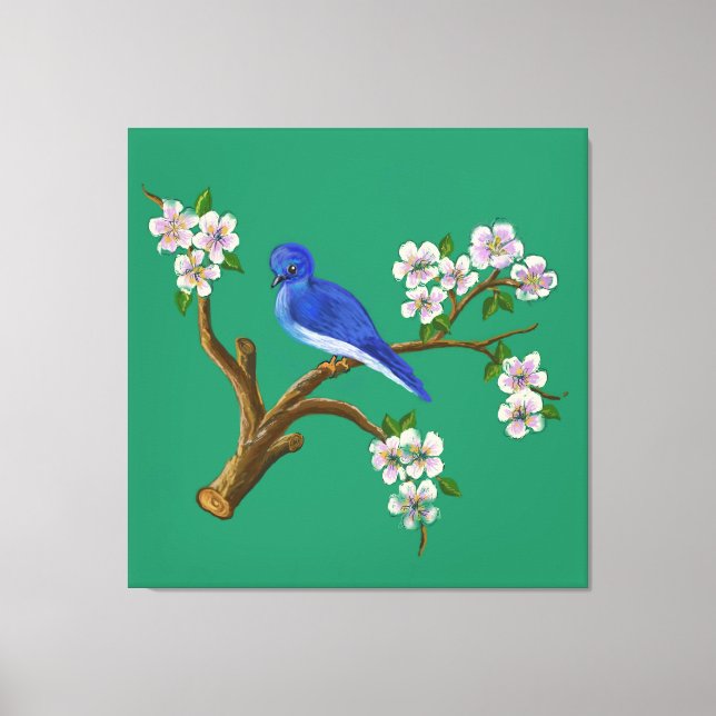 Blue wild bird  canvas print (Front)