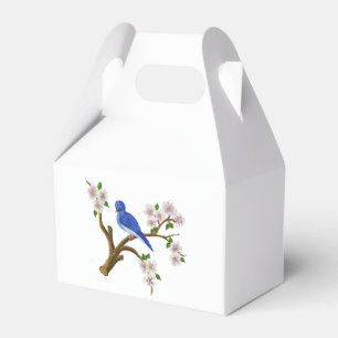 Blue wild bird design favour box