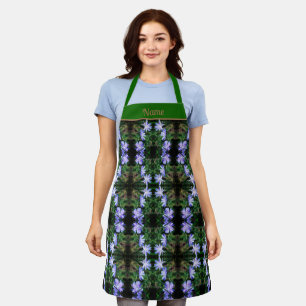 Blue Wild Chicory Flowers Abstract Personalised Apron