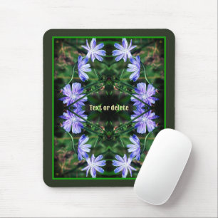 Blue Wild Chicory Flowers Abstract Personalised Mouse Mat