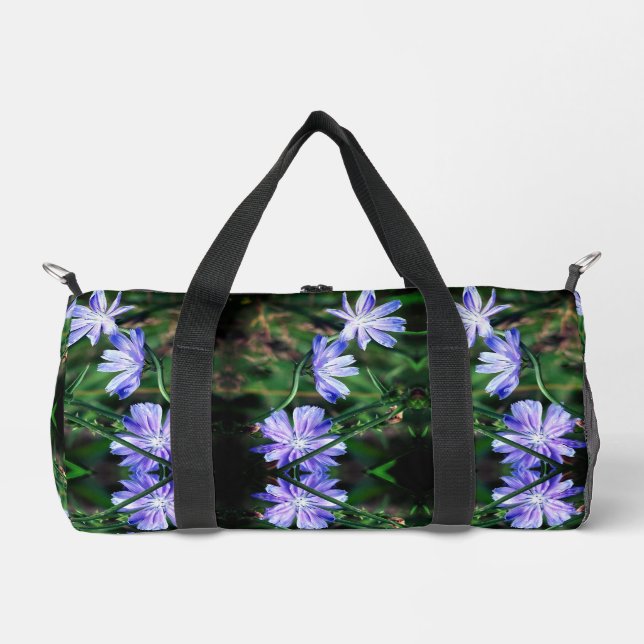 Blue Wild Chicory Flowers  Duffle Bag (Front)