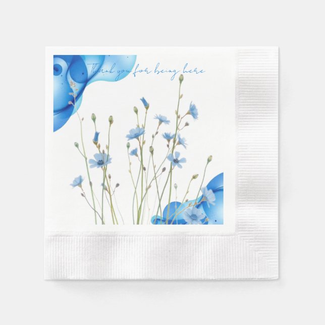 Blue Wild Flower Napkin (Front)