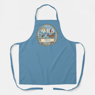 Blue Wild Garden Apron - Custom Pollinator Design