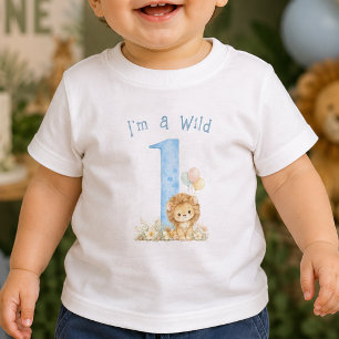 Blue Wild One First Birthday Baby T-Shirt