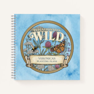 Blue Wild Pollinator Garden Custom Notebook
