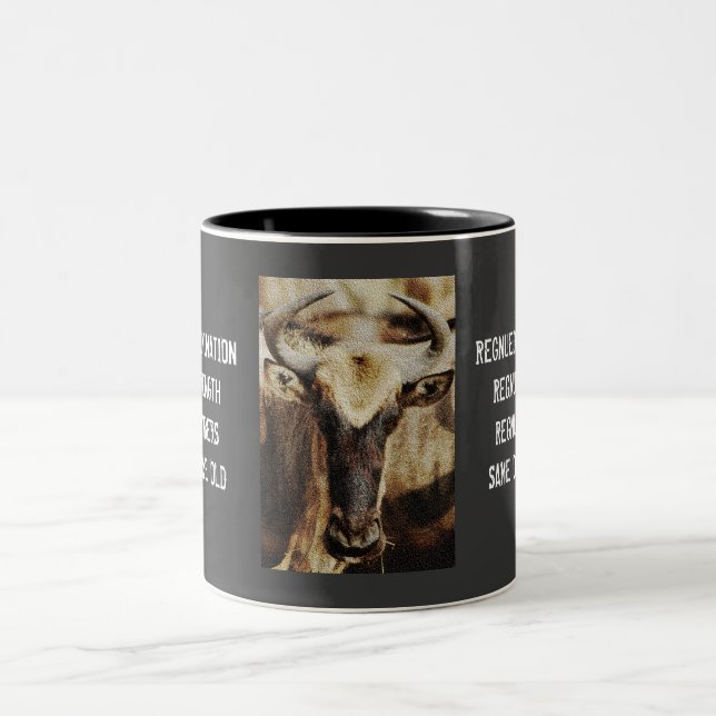 Blue Wildebeest / Gnu funny humoros coffee mugs (Center)