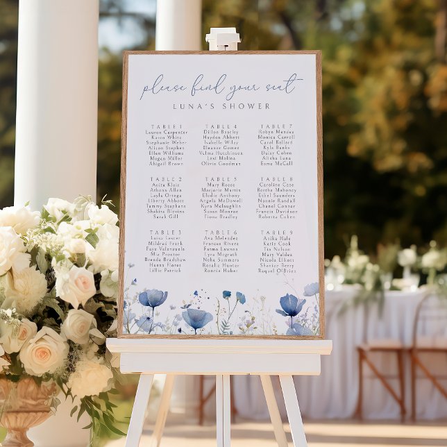 Blue Wildflower Baby In Bloom Seating Chart Poster (Creator Uploaded)