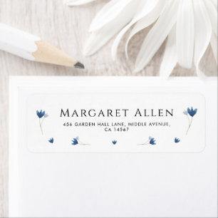 Blue Wildflower Botanical Baby Shower Address