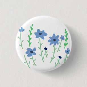 Blue Wildflower Botanical Garden Nature Gift 3 Cm Round Badge