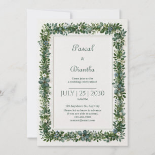 Blue Wildflower Botanical Wedding Invitation