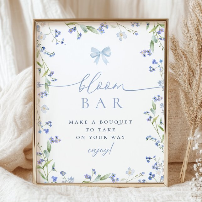 Blue Wildflower Bridal Shower Bouqet Bar  Poster (Creator Uploaded)