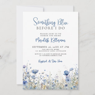Blue Wildflower Floral Bridal Shower Invitation