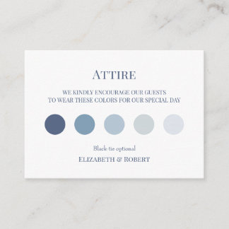 Blue Wildflower Garden Wedding Attire Information Enclosure Card