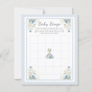 Blue Wildflower Goose Baby Bingo Girl Shower
